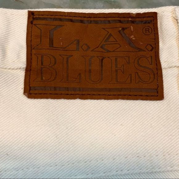 Vtg La Blues High Waisted Ivory/Cream Denim Mom Jeans Sz Vtg 8 Euc - Picture 6 of 10